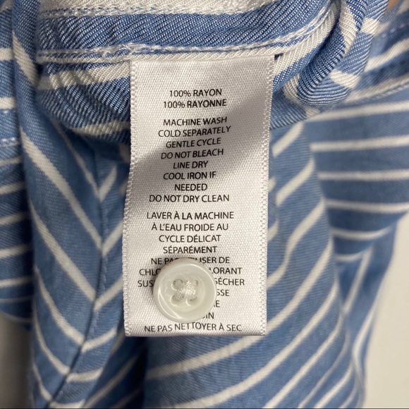 Beachlunchlounge button down blue stripe top small - Picture 3 of 6